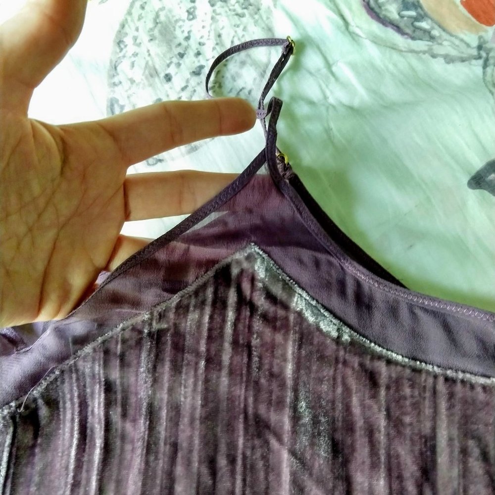NWOT Lucky Brand Purple Velvet Cami - Picture 4 of 4